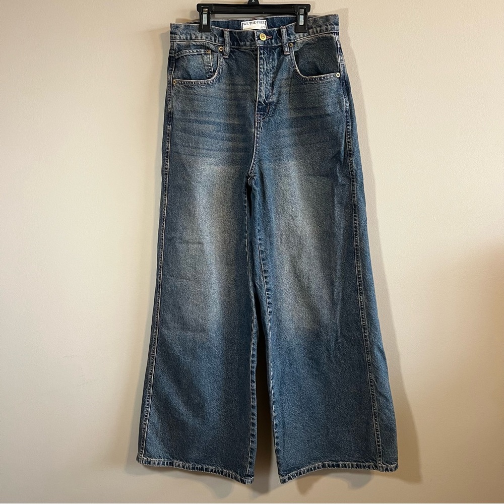 Free People We the Free Wide Leg Crvy Dark Wash Jeans 29